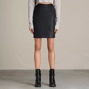 HP✨ALL SAINTS Metal denim pencil skirt -black